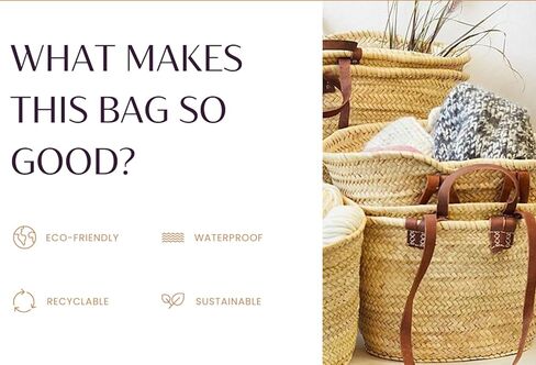 FRENCH BASKET with double flat leather handles, straw bag, beach bag, basket bag, shopping basket, wicker basket with handle, straw market basket (X-Large, Dark Brown) in Saudi Arabia