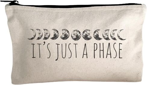 Moonlight Makers, Cat Mom, Funny Canvas Makeup Bag, Pencil Pouch, Cute Travel Accessories for Women, 100% Cotton Cosmetic & Toiletry Bags in Kuwait