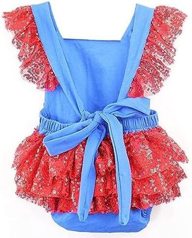 Superhero baby Girl superhero Halloween super Costume customized baby girl costume superhero girl sequin romper high knee socks and matching bow (3-6 month) in Saudi Arabia
