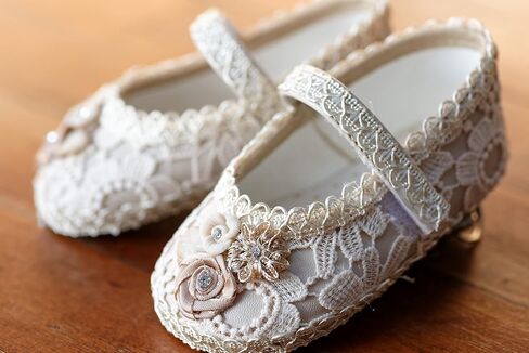 Christening Gown For Baby Girls G030 Ivory Color | Handmade Baptism or Blessing Lace Dress | Heirloom Christening Outfit Matching Shoes & Bonnet (6-12 Months) in Saudi Arabia