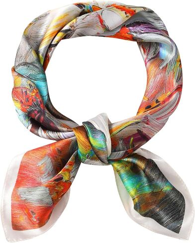 Silk Scarf for Women - 100% Real Mulberry Silk Head Scarf - 27"x27" Neckerchief Hair Bandana with Gift Packed for Mother in Saudi Arabia