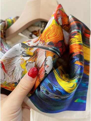 Silk Scarf for Women - 100% Real Mulberry Silk Head Scarf - 27"x27" Neckerchief Hair Bandana with Gift Packed for Mother in Saudi Arabia
