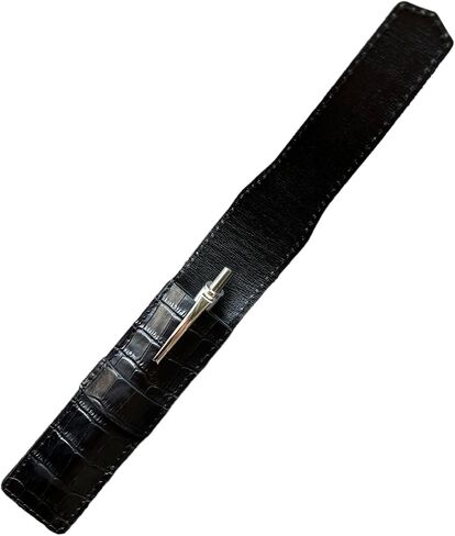 Printed Alligator Pattern Cowhide Leather Pen Case, Luxury Leather Pen Case, Printed Crocodile Leather Pen Sleeve, Genuine Leather Pen & Pencil Case with Tuck in Flap for 1 Pen (Belly Brown) in Saudi Arabia