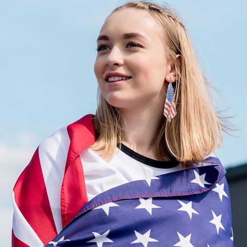 4th of July Earrings for Women Star Stud Earrings Cute Red White and Blue Earrings Silver America Flag Stud Earrings with Cubic Zircon Patriotic Jewelry for Girls as July 4th USA Accessories Gifts in Saudi Arabia