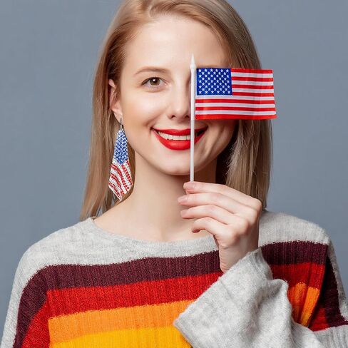 4th of July Earrings for Women Star Stud Earrings Cute Red White and Blue Earrings Silver America Flag Stud Earrings with Cubic Zircon Patriotic Jewelry for Girls as July 4th USA Accessories Gifts in Saudi Arabia
