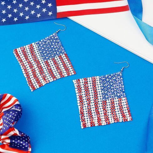 4th of July Earrings for Women Star Stud Earrings Cute Red White and Blue Earrings Silver America Flag Stud Earrings with Cubic Zircon Patriotic Jewelry for Girls as July 4th USA Accessories Gifts in Saudi Arabia