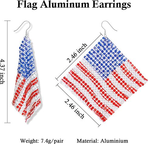 4th of July Earrings for Women Star Stud Earrings Cute Red White and Blue Earrings Silver America Flag Stud Earrings with Cubic Zircon Patriotic Jewelry for Girls as July 4th USA Accessories Gifts in Saudi Arabia