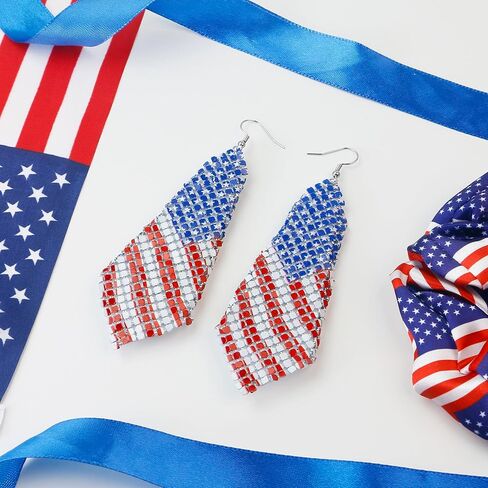 4th of July Earrings for Women Star Stud Earrings Cute Red White and Blue Earrings Silver America Flag Stud Earrings with Cubic Zircon Patriotic Jewelry for Girls as July 4th USA Accessories Gifts in Saudi Arabia