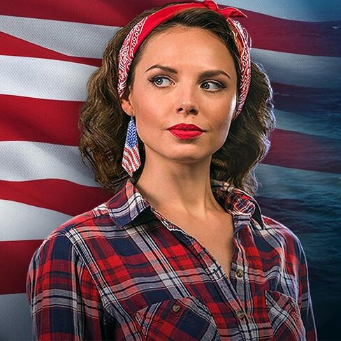 4th of July Earrings for Women Star Stud Earrings Cute Red White and Blue Earrings Silver America Flag Stud Earrings with Cubic Zircon Patriotic Jewelry for Girls as July 4th USA Accessories Gifts in Saudi Arabia