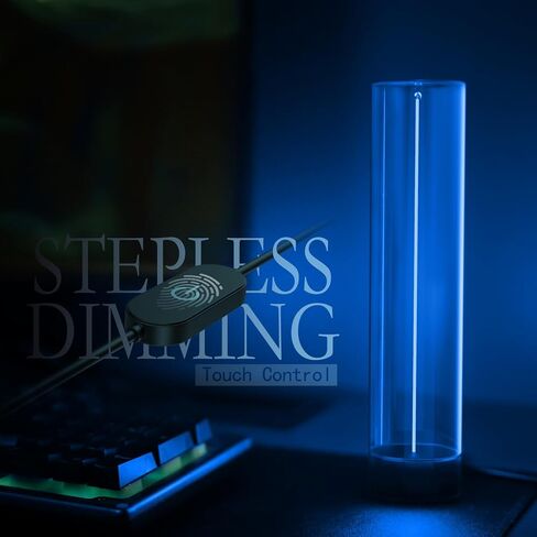 New handmade minimalist soft magnetic LED lamp/night light, touch infinite dimming USB power, 360° luminous glass and wood, suitable for livingroom/bedroom/bedside lamp/gift (Small, Yellow(2700K)) in Saudi Arabia