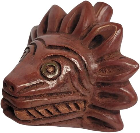 Quetzalcoatl Death Whistle Made Of Clay, Replica Of Items Found In Aztec Temple. (Natural) in Saudi Arabia