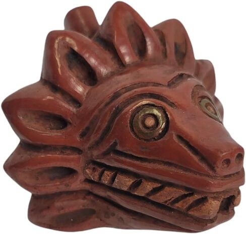 Quetzalcoatl Death Whistle Made Of Clay, Replica Of Items Found In Aztec Temple. (Natural) in Saudi Arabia