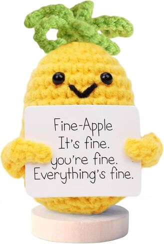 مخلل دعم عاطفي إيجابي صغير مضحك يدويًا، أشياء لطيفة مضحكة من الصوف المحبوك يدويًا، حلي عيد الميلاد من الكروشيه، هدايا أقل من 10 دولارات للنساء وزملاء العمل والأصدقاء والأسرة 4.27 بوصة (النمط 4) in Kuwait