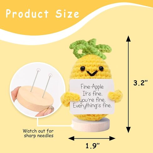 مخلل دعم عاطفي إيجابي صغير مضحك يدويًا، أشياء لطيفة مضحكة من الصوف المحبوك يدويًا، حلي عيد الميلاد من الكروشيه، هدايا أقل من 10 دولارات للنساء وزملاء العمل والأصدقاء والأسرة 4.27 بوصة (النمط 4) in Kuwait