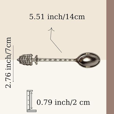 Authentic Ottoman Patterned Turkish Motif Metal Spoon - Ethnic Gift for Coffee and Tea Lovers (Silver) in Saudi Arabia