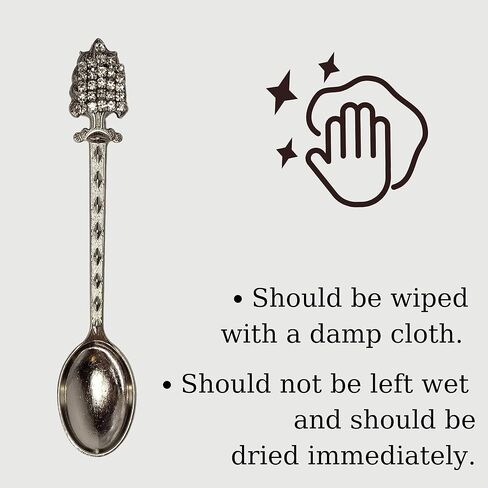Authentic Ottoman Patterned Turkish Motif Metal Spoon - Ethnic Gift for Coffee and Tea Lovers (Silver) in Saudi Arabia
