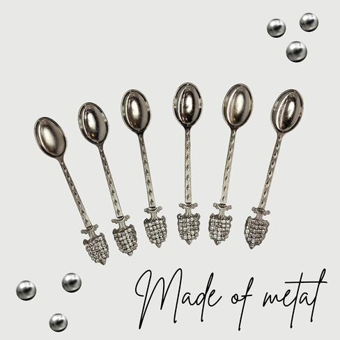 Authentic Ottoman Patterned Turkish Motif Metal Spoon - Ethnic Gift for Coffee and Tea Lovers (Silver) in Saudi Arabia