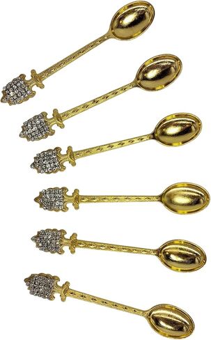 Authentic Ottoman Patterned Turkish Motif Metal Spoon - Ethnic Gift for Coffee and Tea Lovers (Silver) in Kuwait