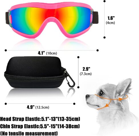 Dog Goggles Small Breed Dog Sunglasses with Adjustable for UV Protection Eyewear Doggy Doggie Puppy Glasses Anti-Fog Wind Dust Snowproof (Black Frame Transparent Lens) in Saudi Arabia