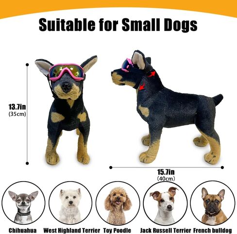 Dog Goggles Small Breed Dog Sunglasses with Adjustable for UV Protection Eyewear Doggy Doggie Puppy Glasses Anti-Fog Wind Dust Snowproof (Black Frame Transparent Lens) in Saudi Arabia