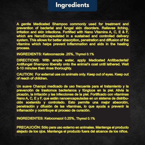 E3 Antifungal Ketoconazole and Thymol Skincare Shampoo for Horses and Dogs - Relieves Itching, Irritation, and Skin Infections - Fortified with Nano Vitamins A, C, E & F (32 oz) in Saudi Arabia