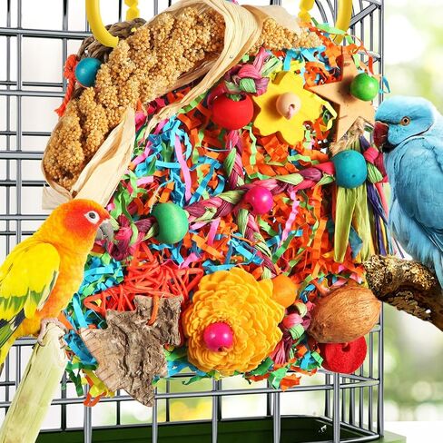 Bird toys, Parakeet Toys Bird Foraging Toys Grass Mat Climbing Wall for Parakeet,Parrot,Cockatiel,Conure,Lovebird,Budgie Cage Small to Medium Birds (twinkle star) in Saudi Arabia