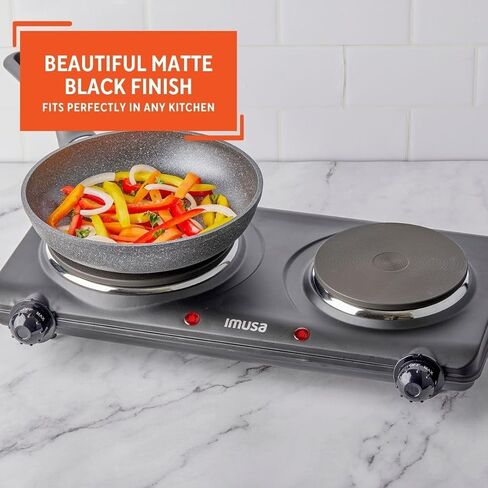 IMUSA Double Electric Hot Plate with Cast Iron Plate for Cooking or Heating, Electric Burner in Saudi Arabia