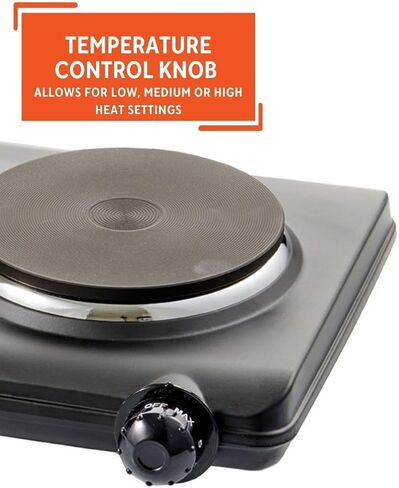 IMUSA Double Electric Hot Plate with Cast Iron Plate for Cooking or Heating, Electric Burner in Saudi Arabia