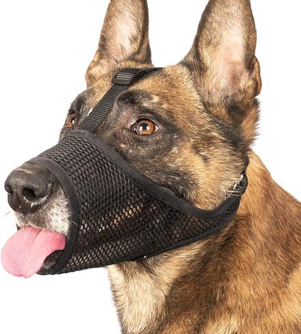 LUCKYPAW Dog Muzzle, Mesh Muzzle for Large Medium Small Dogs, Soft Dog Muzzle to Prevent Biting Chewing with Adjustable Head Strap, Allows Panting and Drinking, Perfect for Vet Visit in Saudi Arabia