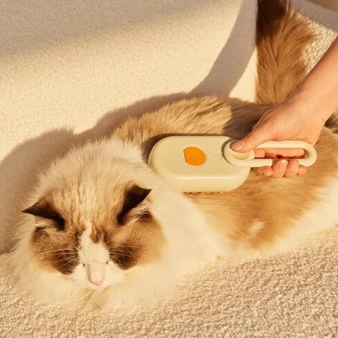 Cloud Care Cat Brush, 2024 Best Cat Steam Brush, Pet Steam Cat Brush, 3-in-1 Self-Cleaning Cat Brush with 360° Rotating Arm, Detachable Silicone Bristle Brush(khaki) in Saudi Arabia