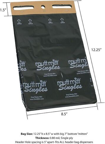 Mutt Mitt® Singles Dog Waste Header Bags multi-product listing - 1,000 Mutt Mitt® Singles Bags perfect for 2 Dog Waste Stations - Single-Ply, thick bag with a bottom gusset, for safer, easier pick-up in Saudi Arabia