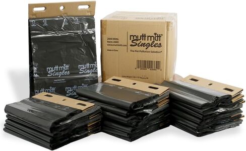 Mutt Mitt® Singles Dog Waste Header Bags multi-product listing - 1,000 Mutt Mitt® Singles Bags perfect for 2 Dog Waste Stations - Single-Ply, thick bag with a bottom gusset, for safer, easier pick-up in Saudi Arabia
