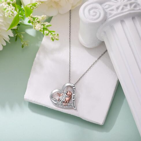 Diamond Dog Pendant Necklace for Women 925 Sterling Silver Dog Pendant Necklace Pet Animal Memorial Jewelry Gifts for Dog Lovers in Saudi Arabia