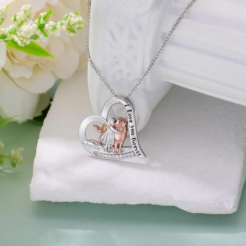 Diamond Dog Pendant Necklace for Women 925 Sterling Silver Dog Pendant Necklace Pet Animal Memorial Jewelry Gifts for Dog Lovers in Saudi Arabia