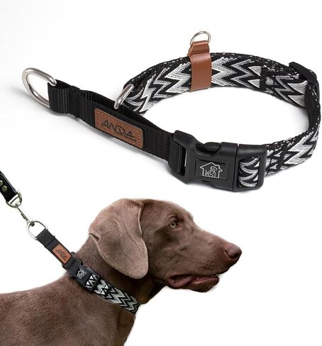 ANDA Martingale Dog Collar with Quick Release Buckle – Adjustable Training No Slip Dog Collar, Daily Use Walking and Training (Chevron Black, Large) in Saudi Arabia