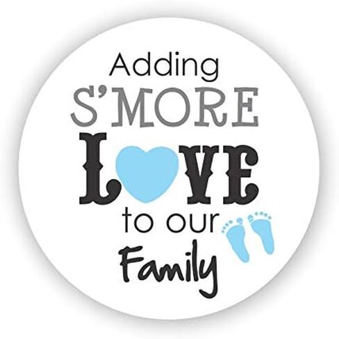 ملصقات S'more Love - ملصقات استحمام للفتيات الصغيرات - إضافة المزيد من الحب إلى ملصقات عائلتنا - ملصقات شكرًا لك على الاحتفال معي (وردي) (وردي) in Saudi Arabia