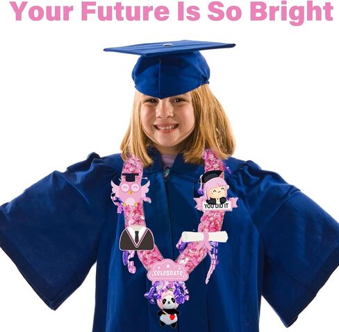 Candy Leis for Graduation 2024, 12 Pcs Candy Lei Tubing 2.8 x 51 Inch Graduation Candy Lei Making Kit Supplies with 2 Color Ribbons Candy Lei Netting for Kindergarten Graduation Party Gift in Saudi Arabia