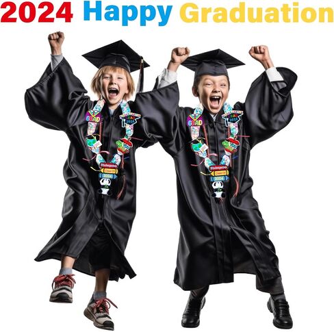 Candy Leis للتخرج 2024، 12 قطعة من أنابيب Candy Lei مقاس 2.8 × 51 بوصة مجموعة أدوات صنع حلوى التخرج مع شريطين ملونين شبكة حلوى Lei لهدايا حفلات التخرج في رياض الأطفال in Kuwait