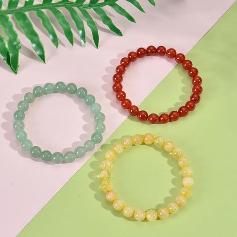 Citrine Bracelet for Women 8mm Real Crystal Yellow Citrine Bead Bracelet Natural Stone Bracelet Stretch Gemstone Bracelets Citrine Jewelry for Women Girls in Kuwait