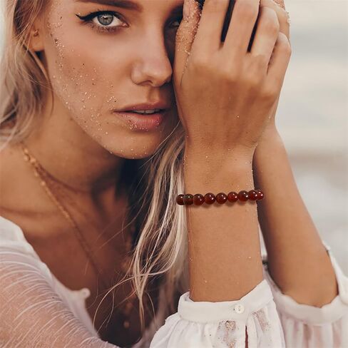 Citrine Bracelet for Women 8mm Real Crystal Yellow Citrine Bead Bracelet Natural Stone Bracelet Stretch Gemstone Bracelets Citrine Jewelry for Women Girls in Kuwait