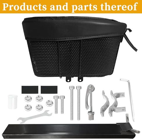 Dog Bike Basket, Adjustable Safety Strap Pet Bike Basket, Bike Dog Basket with Black Liner,for Up to 15lbs Small Dogs Cats Pets(Black) in Saudi Arabia
