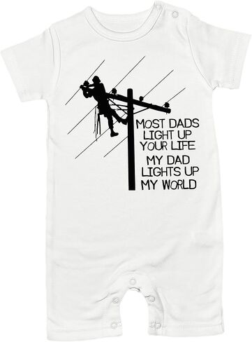 Funny Baby Boy Girl Bodysuit Most DAD Light UP YOUR Life My DAD Lights UP My World Onesie New Dad Father’s Day Gift (0-6 Months, Letter Print-Bodysuit) in Saudi Arabia