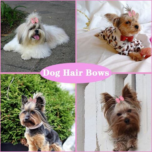 20pcs Dog Hair Bow Bowknot, Dog Bows Cute, Puppy Hair Bows Mix Styles Pet Grooming Rubber Bands Dogs Hair Accessories Handmade Hair Bows for Yorkie Puppy Dogs in Saudi Arabia