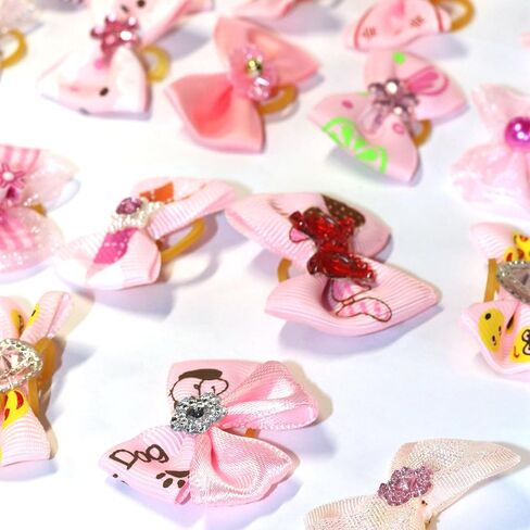 20pcs Dog Hair Bow Bowknot, Dog Bows Cute, Puppy Hair Bows Mix Styles Pet Grooming Rubber Bands Dogs Hair Accessories Handmade Hair Bows for Yorkie Puppy Dogs in Saudi Arabia