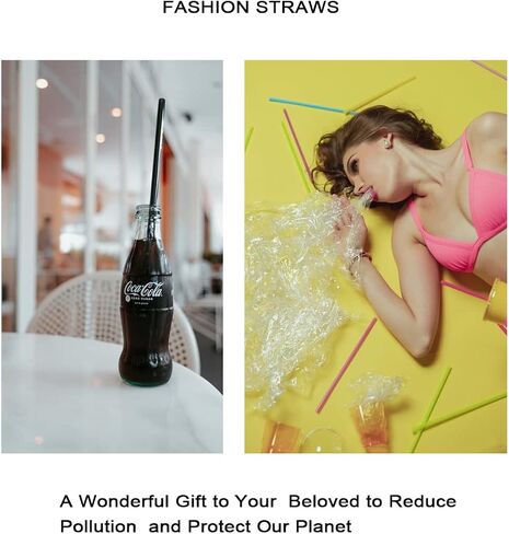 10 Pack Reusable Stainless Steel Metal Straws,10.5" Long Black Straw for 30oz and 20oz Glasses，Dishwasher-Safe Metal Straw，Comes With 2 Straw Cleaning Brushes in Saudi Arabia