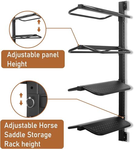 Adjustable Height Saddle Rack Wall Mount Saddle Rack Wall Mount - Saddle Rack Stand -Wall Mounted Equestrian Saddle Holder - 2-4 Tiered Options - Supports to 250LB in Saudi Arabia