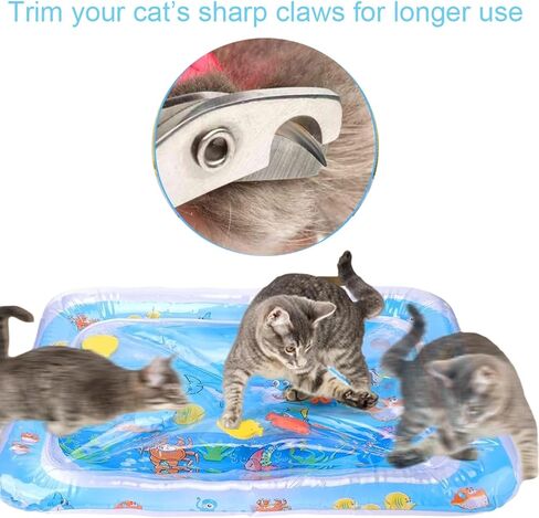 Thickened Water Sensory Playmat for Cats，Water Sensor Play Mat，Water Sensor Playmat with Fish for Cool Comfortable Pet Play （Square） in Kuwait