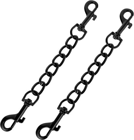 2 PCS Dog Collar Safety Clip Prong Collar Safety Clip Dog Harness Collar Connector 7.1inch Black Metal Double Ended Backup Dog Collar Clip for Dog Harness Chain Dog Necklaces Dog Strap in Saudi Arabia