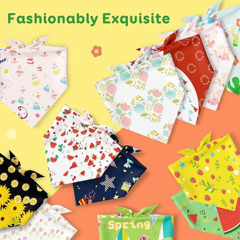 Debei 30Pc Tie Dye Dog Bandanas Bulk Summer Dog Bandanas Bibs Triangle Scarf Colorful Groomers Birthday Gifts Puppy Triangle Kerchiefs for Small Medium Large Dog Cats Pet Costume Decoration(Large) in Saudi Arabia