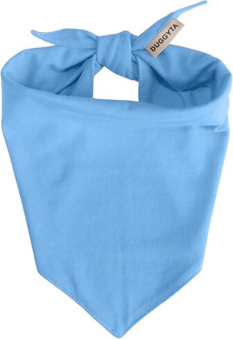 Solid Blue Dog Bandanas, Soft Cotton Adjustable Triangle for Large Dogs Boy & Girl, Customizable with Iron-On Patch, Available for All Seasons Style Pet Accessories in Saudi Arabia